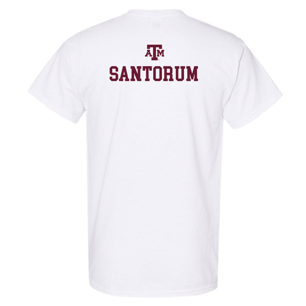 Texas A&M - NCAA Men's Track & Field : Luca Santorum - White Out 2026 T-Shirt-1