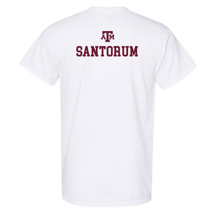 Texas A&M - NCAA Men's Track & Field : Luca Santorum - White Out 2026 T-Shirt-1
