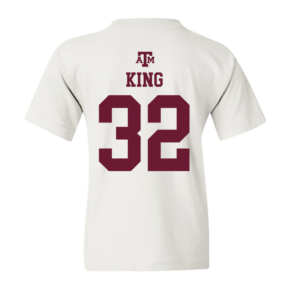 Texas A&M - NCAA Football : Taiyion King - White Out 2026 Youth T-Shirt-1