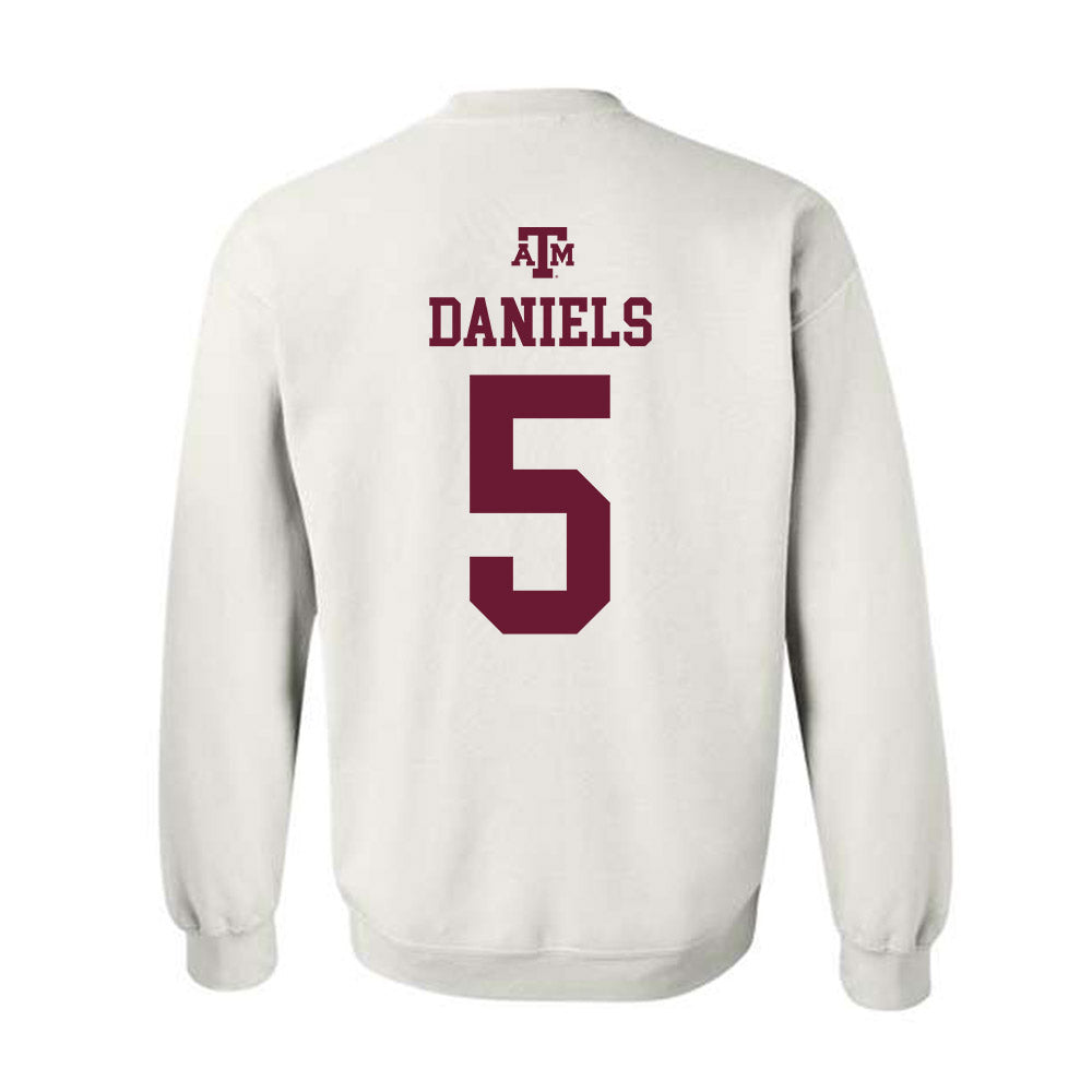 Texas A&M - NCAA Football : Amari Daniels - White Out 2026 Crewneck Sweatshirt-1
