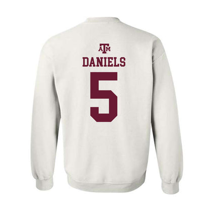 Texas A&M - NCAA Football : Amari Daniels - White Out 2026 Crewneck Sweatshirt-1