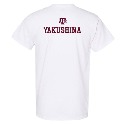 Texas A&M - NCAA Women's Track & Field : Sofia Yakushina - White Out 2026 T-Shirt-1