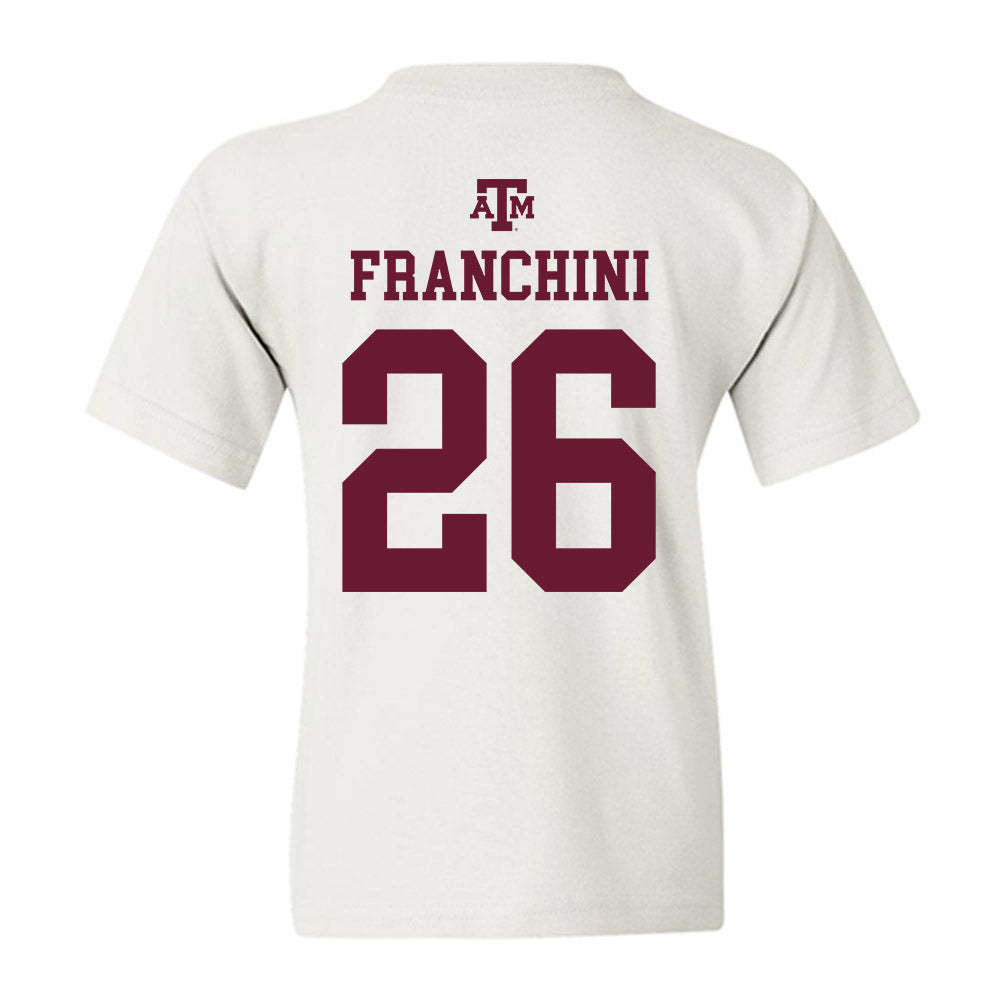 Texas A&M - NCAA Women's Basketball : Anita Franchini - White Out 2026 Youth T-Shirt-1
