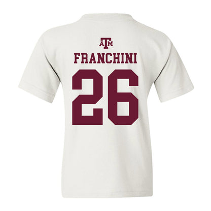 Texas A&M - NCAA Women's Basketball : Anita Franchini - White Out 2026 Youth T-Shirt-1