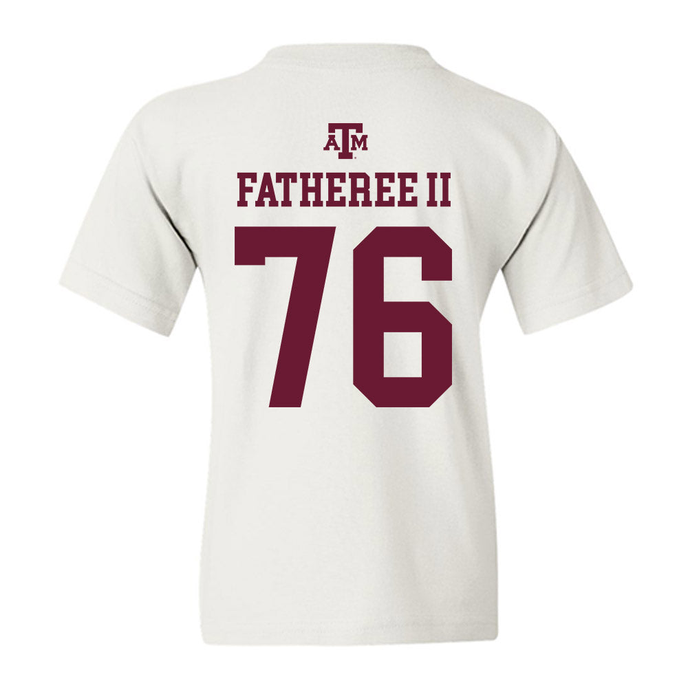 Texas A&M - NCAA Football : Reuben Fatheree II - White Out 2026 Youth T-Shirt-1