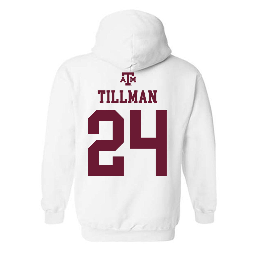 Texas A&M - NCAA Football : Ramarian Tillman - White Out 2026 Hooded Sweatshirt-1