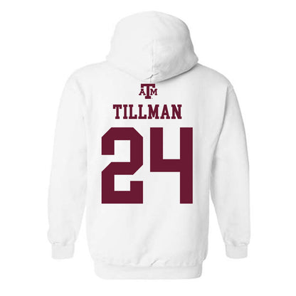 Texas A&M - NCAA Football : Ramarian Tillman - White Out 2026 Hooded Sweatshirt-1