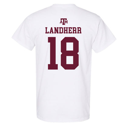 Texas A&M - NCAA Women's Soccer : Lucy Landherr - White Out 2026 T-Shirt-1