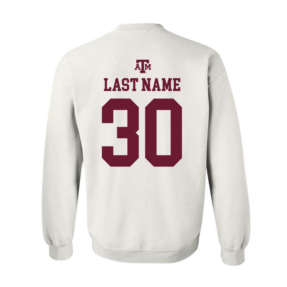 Texas A&M - NCAA Baseball : Kaiden Wilson - White Out 2026 Crewneck Sweatshirt-1