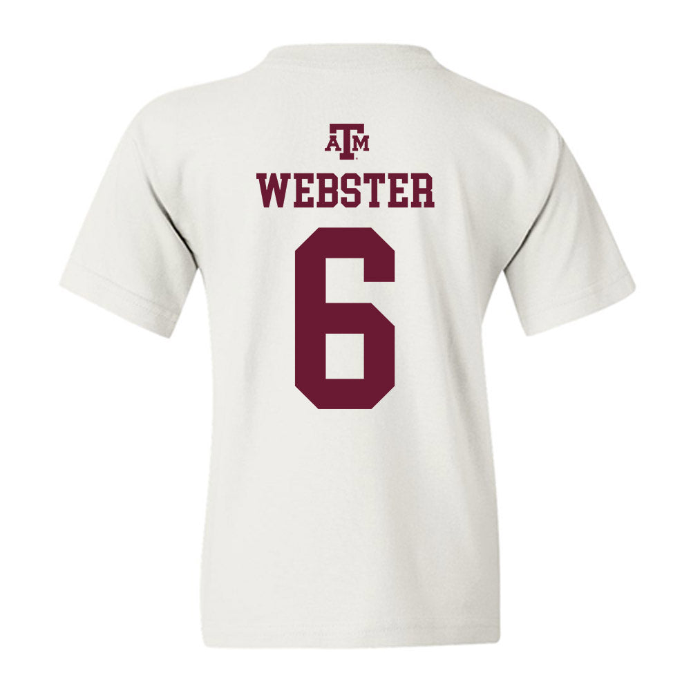 Texas A&M - NCAA Women's Basketball : Jordan Webster - White Out 2026 Youth T-Shirt-1