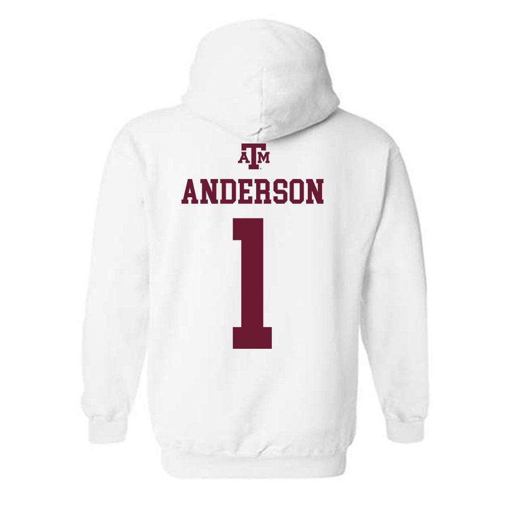 Texas A&M - NCAA Football : Bryce Anderson - White Out 2026 Hooded Sweatshirt-1