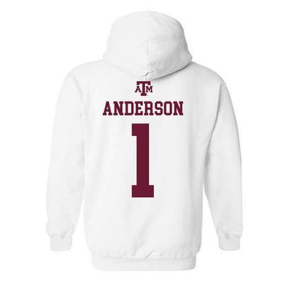 Texas A&M - NCAA Football : Bryce Anderson - White Out 2026 Hooded Sweatshirt-1