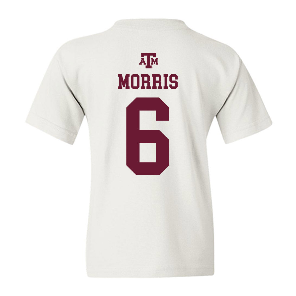 Texas A&M - NCAA Women's Volleyball : Taryn Morris - White Out 2026 Youth T-Shirt-1