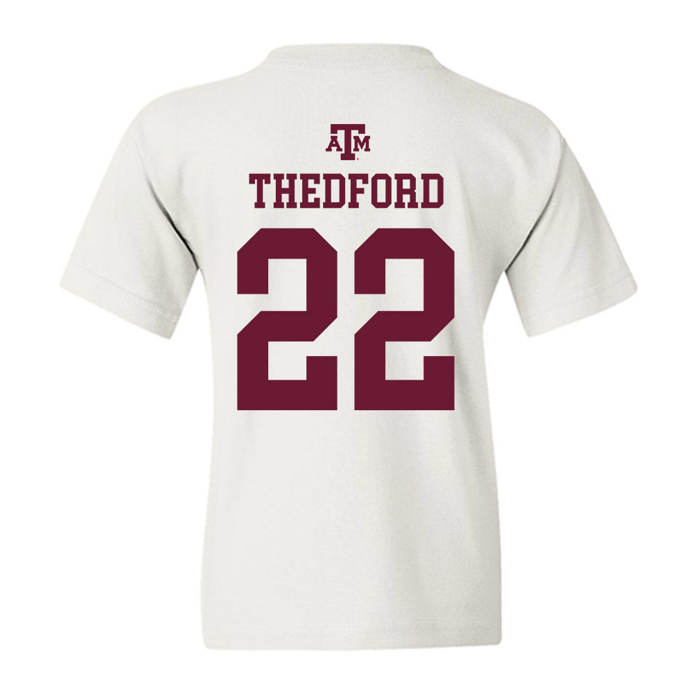 Texas A&M - NCAA Women's Volleyball : Jenna Thedford - White Out 2026 Youth T-Shirt-1