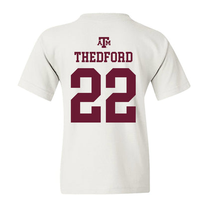 Texas A&M - NCAA Women's Volleyball : Jenna Thedford - White Out 2026 Youth T-Shirt-1