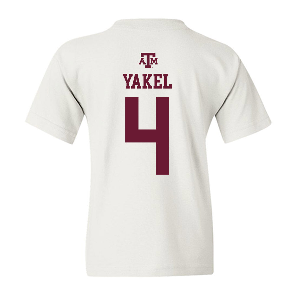 Texas A&M - NCAA Women's Soccer : Isabella Yakel - White Out 2026 Youth T-Shirt-1