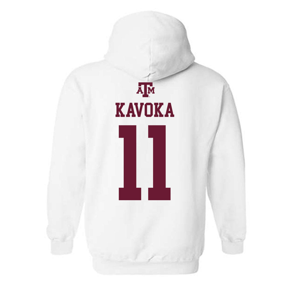 Texas A&M - NCAA Women's Basketball : Talia Kavoka - White Out 2026 Hooded Sweatshirt-1