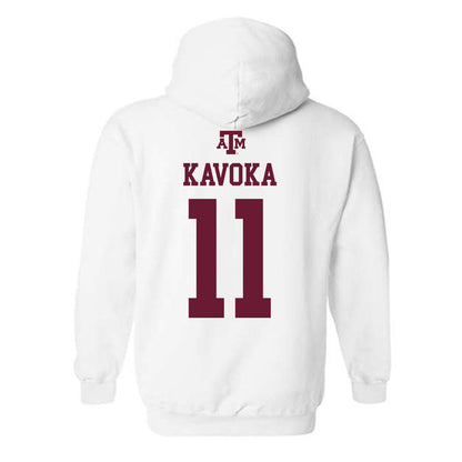 Texas A&M - NCAA Women's Basketball : Talia Kavoka - White Out 2026 Hooded Sweatshirt-1