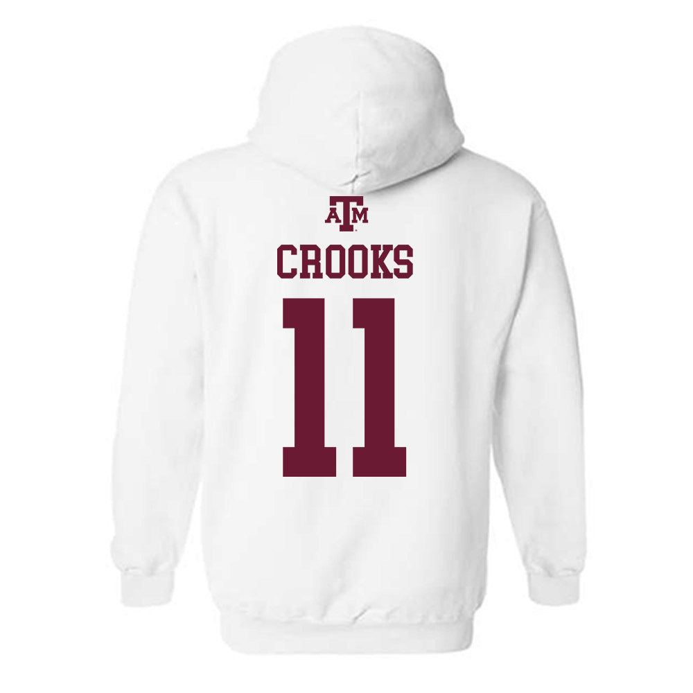 Texas A&M - NCAA Women's Soccer : Riley Crooks - White Out 2026 Hooded Sweatshirt-1