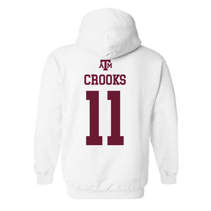 Texas A&M - NCAA Women's Soccer : Riley Crooks - White Out 2026 Hooded Sweatshirt-1