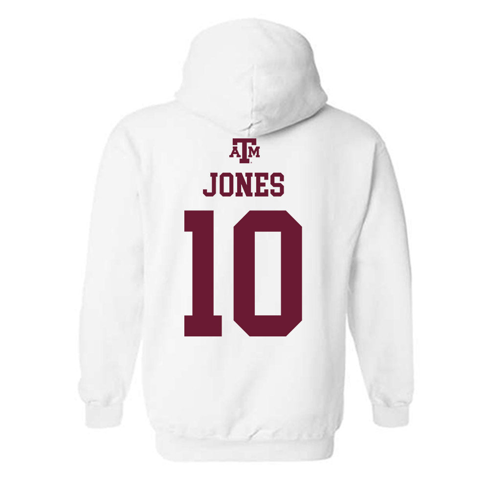 Texas A&M - NCAA Football : Marco Jones - White Out 2026 Hooded Sweatshirt-1
