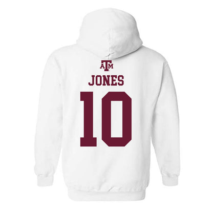 Texas A&M - NCAA Football : Marco Jones - White Out 2026 Hooded Sweatshirt-1