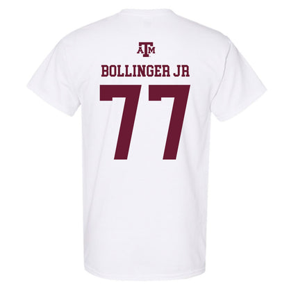 Texas A&M - NCAA Baseball : Michael Bollinger Jr - White Out 2026 T-Shirt-1