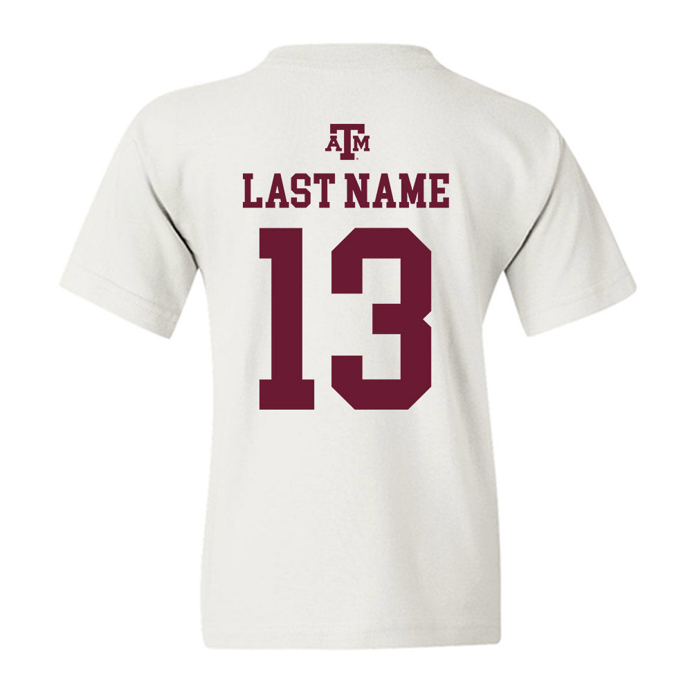 Texas A&M - NCAA Football : Brady Hart - White Out 2026 Youth T-Shirt-1