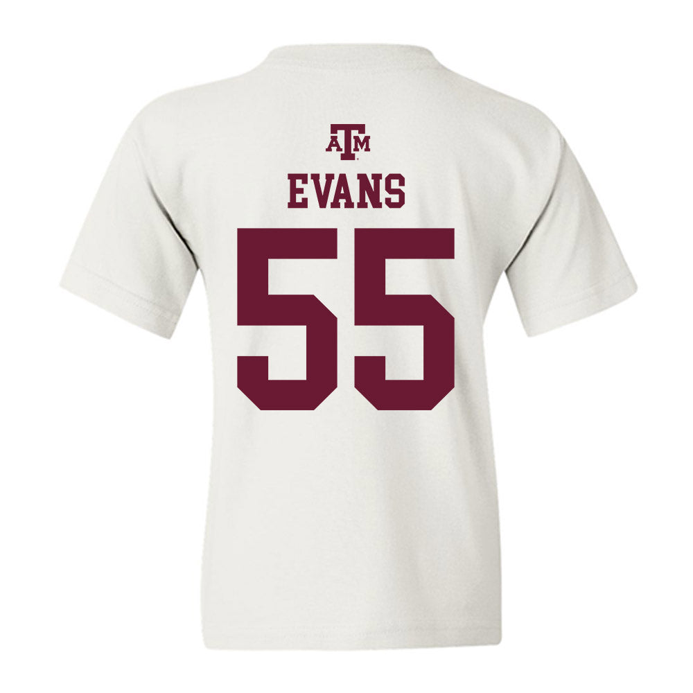 Texas A&M - NCAA Football : Dealyn Evans - White Out 2026 Youth T-Shirt-1