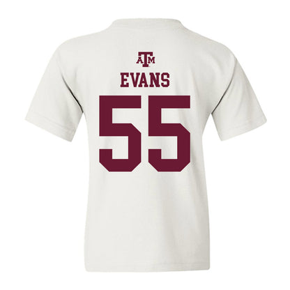 Texas A&M - NCAA Football : Dealyn Evans - White Out 2026 Youth T-Shirt-1