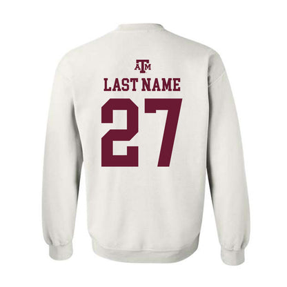 Texas A&M - NCAA Baseball : Gavin Lyons - White Out 2026 Crewneck Sweatshirt-1