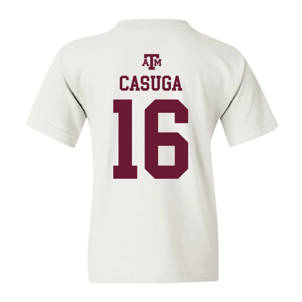 Texas A&M - NCAA Football : Helaman Casuga - White Out 2026 Youth T-Shirt-1