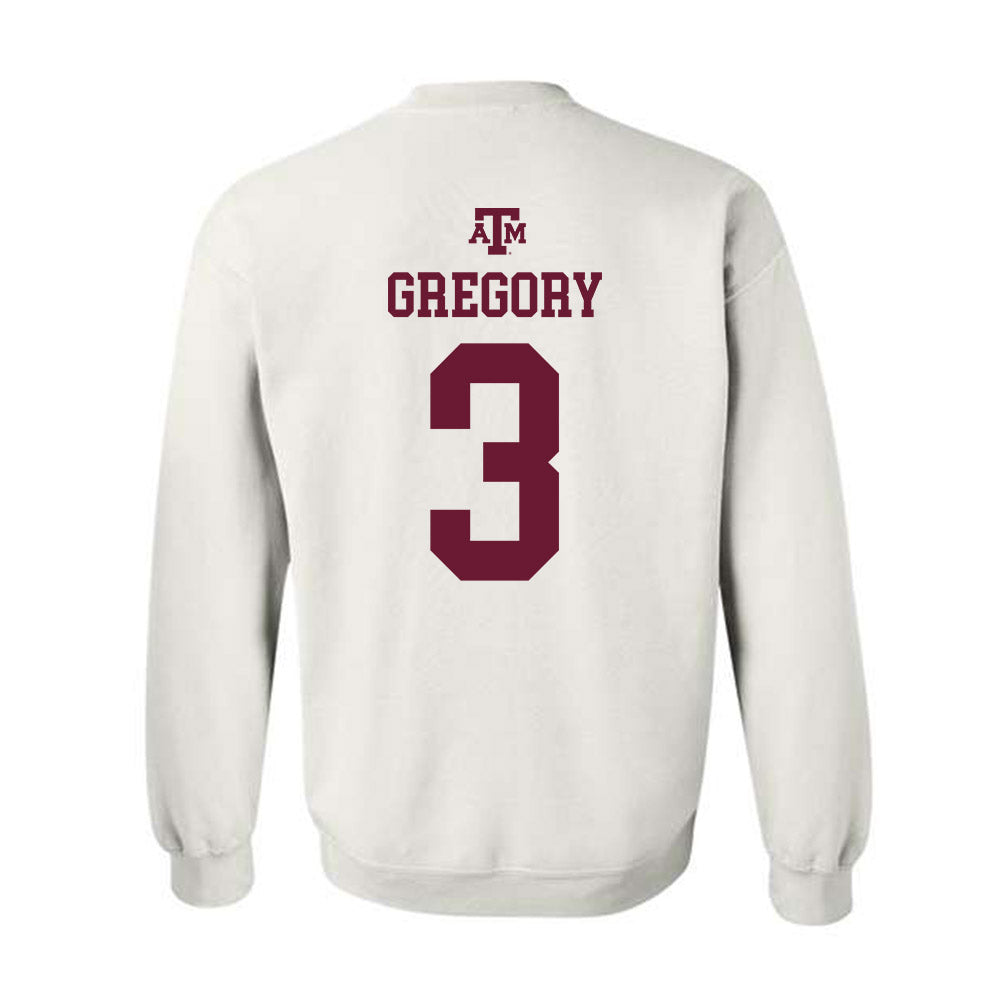 Texas A&M - NCAA Football : Aaron Gregory - White Out 2026 Crewneck Sweatshirt-1