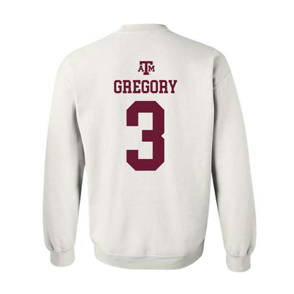 Texas A&M - NCAA Football : Aaron Gregory - White Out 2026 Crewneck Sweatshirt-1
