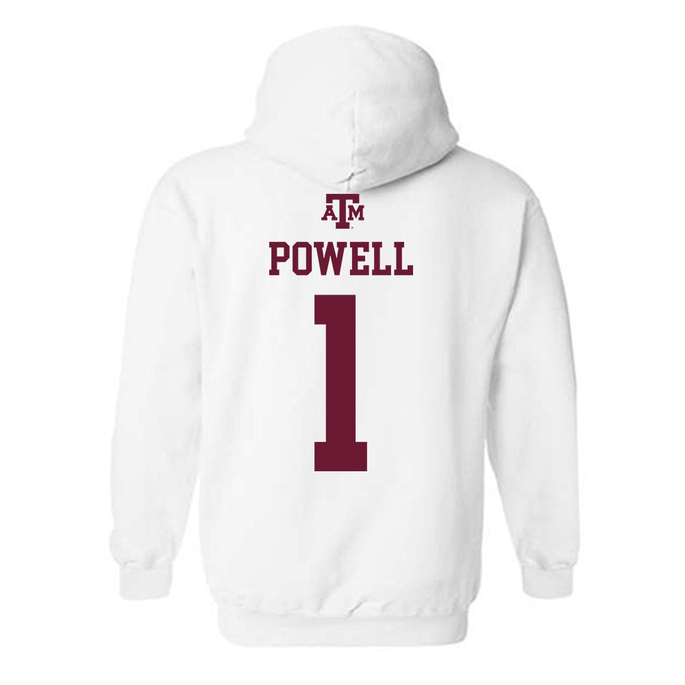 Texas A&M - NCAA Softball : Kennedy Powell - White Out 2026 Hooded Sweatshirt-1