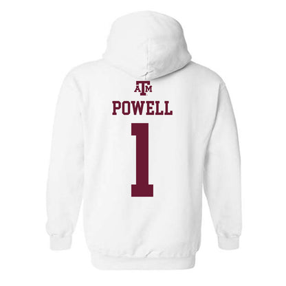 Texas A&M - NCAA Softball : Kennedy Powell - White Out 2026 Hooded Sweatshirt-1