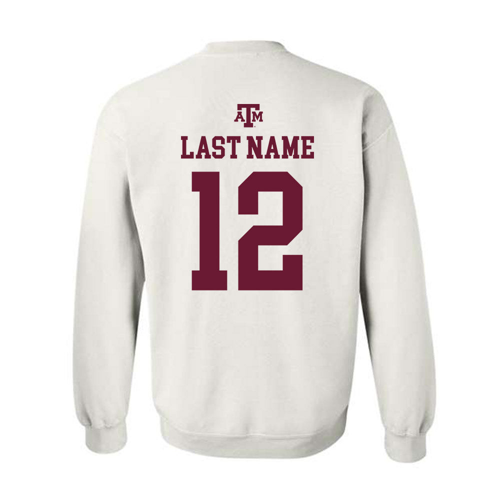 Texas A&M - NCAA Baseball : Joshua Stewart - White Out 2026 Crewneck Sweatshirt-1