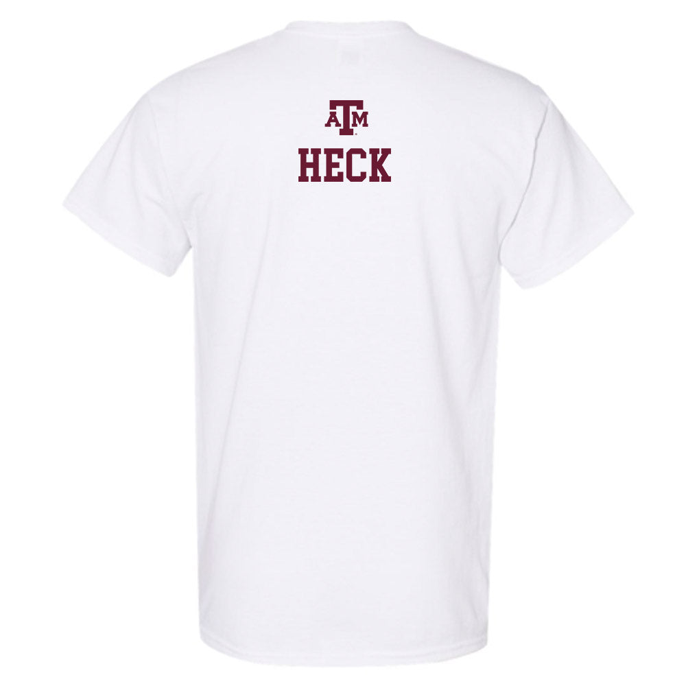 Texas A&M - NCAA Men's Swimming & Diving : William Heck - White Out 2026 T-Shirt-1