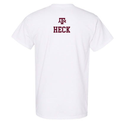Texas A&M - NCAA Men's Swimming & Diving : William Heck - White Out 2026 T-Shirt-1