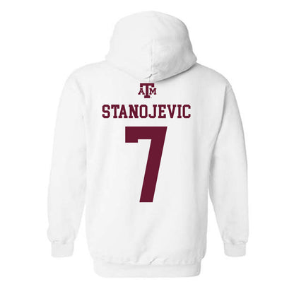 Texas A&M - NCAA Women's Volleyball : Djurdja Stanojevic - White Out 2026 Hooded Sweatshirt-1