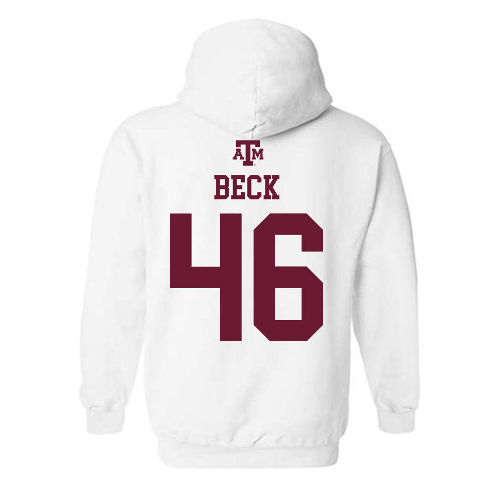 Texas A&M - NCAA Football : Qui Beck - White Out 2026 Hooded Sweatshirt-1