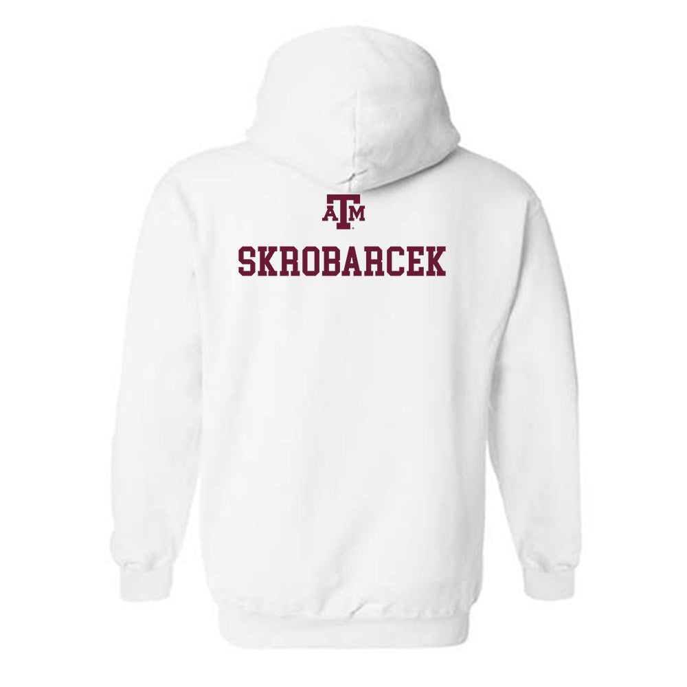 Texas A&M - NCAA Men's Tennis : Lathan Skrobarcek - White Out 2026 Hooded Sweatshirt-1