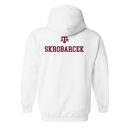 Texas A&M - NCAA Men's Tennis : Lathan Skrobarcek - White Out 2026 Hooded Sweatshirt-1