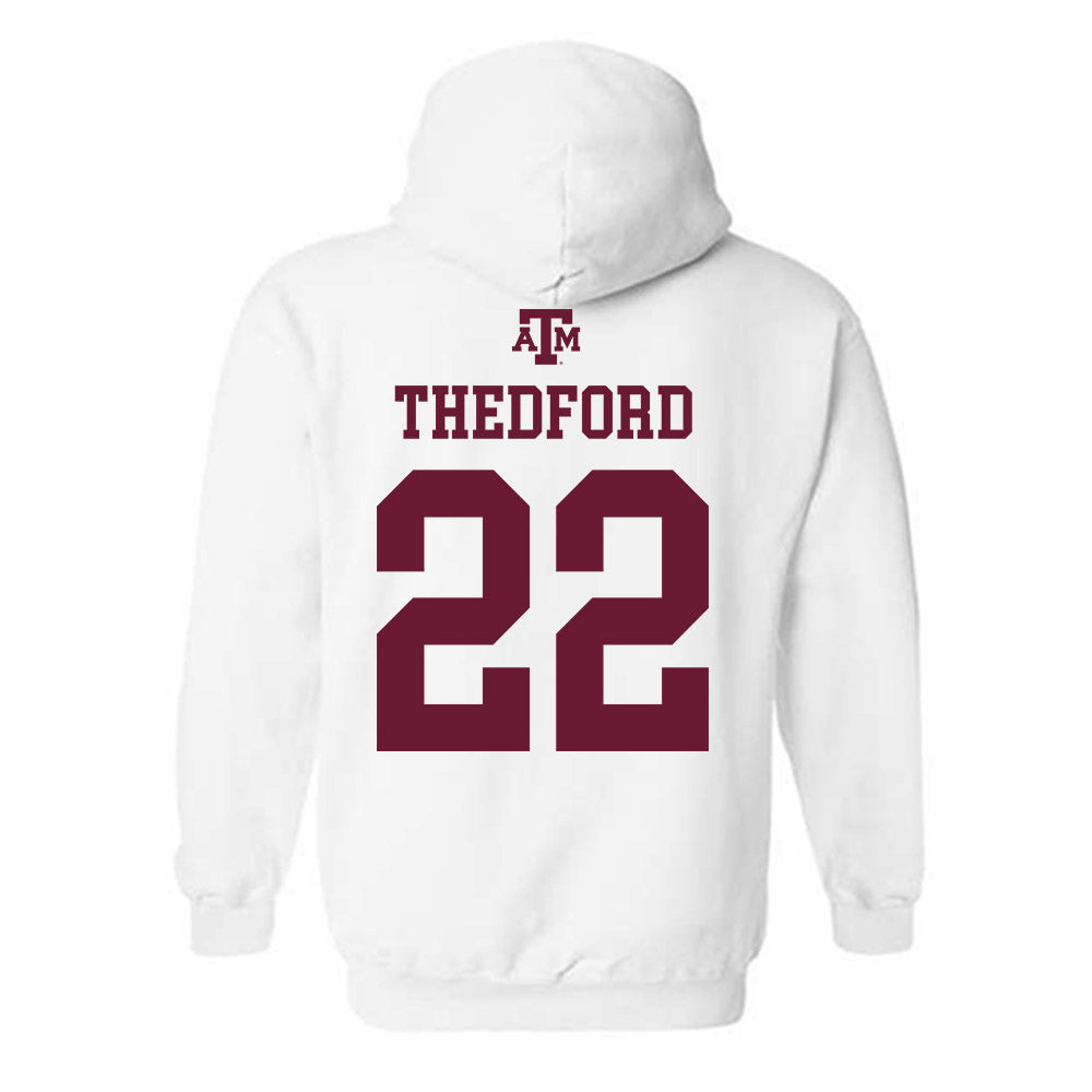 Texas A&M - NCAA Women's Volleyball : Jenna Thedford - White Out 2026 Hooded Sweatshirt-1