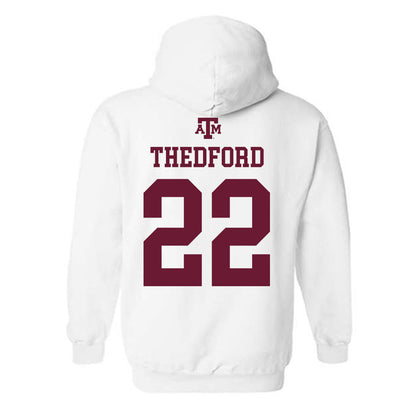 Texas A&M - NCAA Women's Volleyball : Jenna Thedford - White Out 2026 Hooded Sweatshirt-1