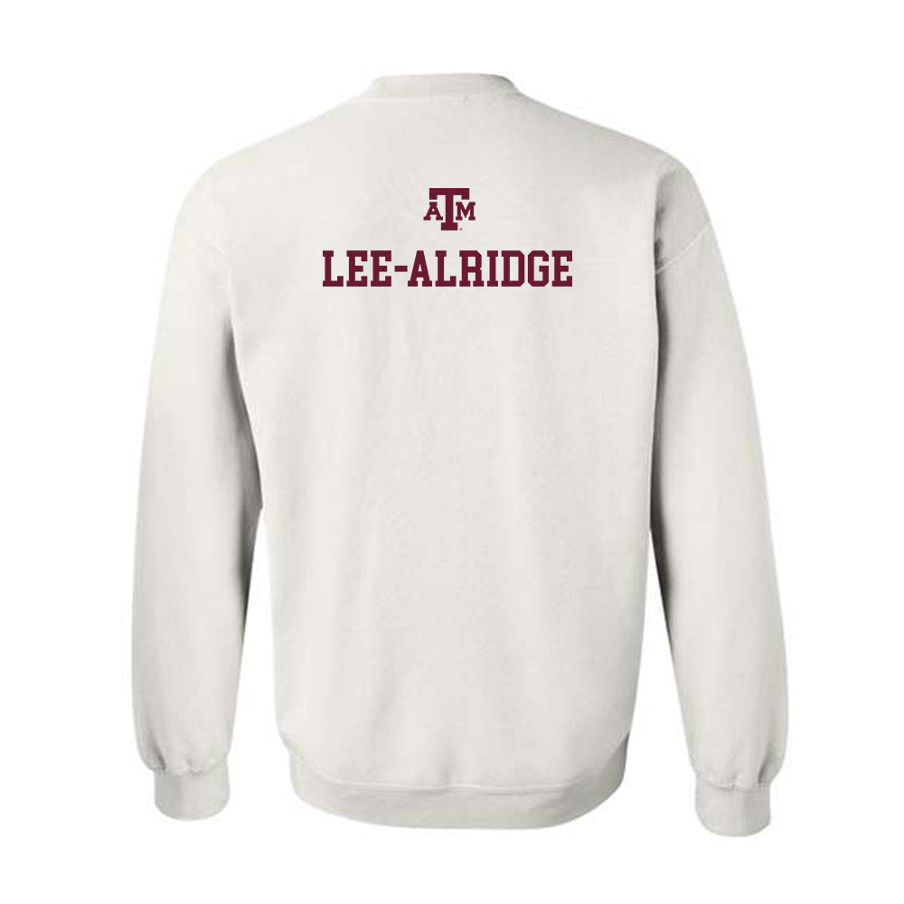 Texas A&M - NCAA Men's Track & Field : Jaise Lee-alridge - White Out 2026 Crewneck Sweatshirt-1