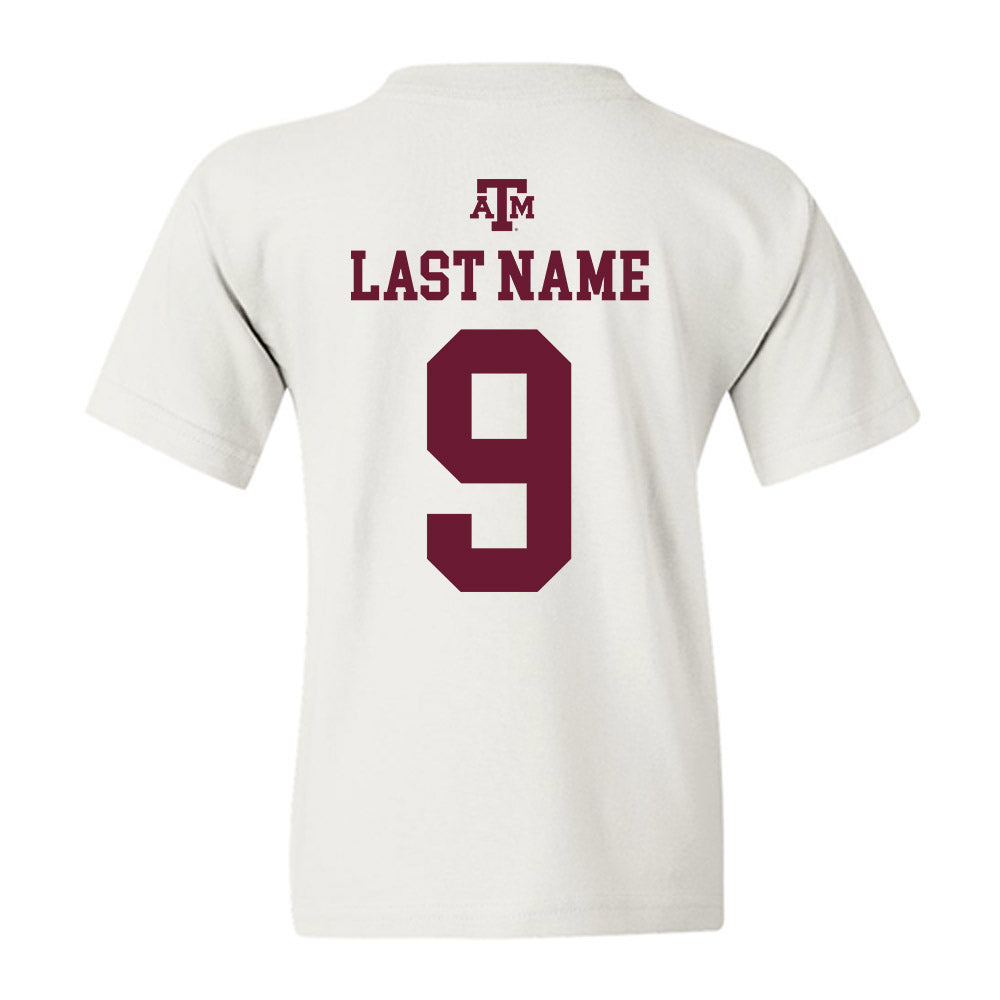 Texas A&M - NCAA Football : Jacob Zeno - White Out 2026 Youth T-Shirt-1