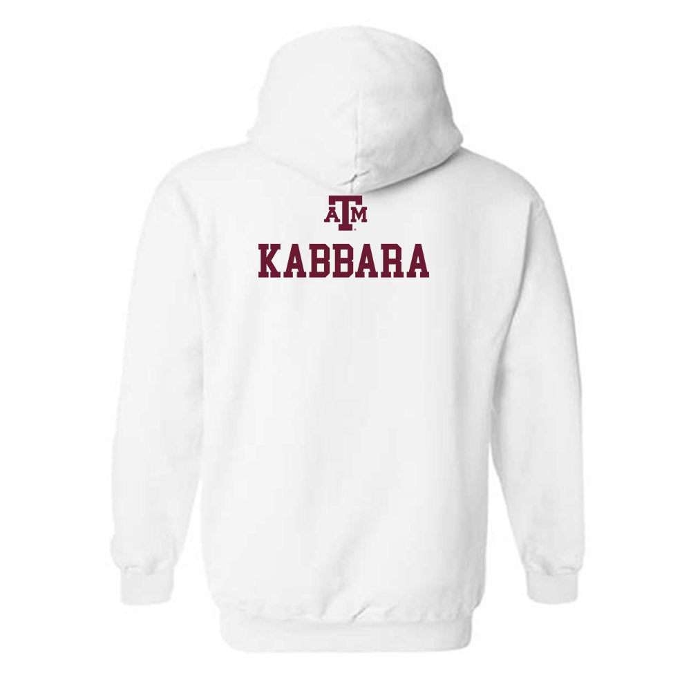 Texas A&M - NCAA Men's Swimming & Diving : Munzer Kabbara - White Out 2026 Hooded Sweatshirt-1