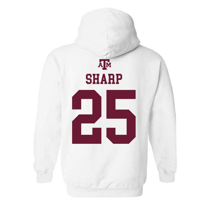 Texas A&M - NCAA Women's Volleyball : Eliza Sharp - White Out 2026 Hooded Sweatshirt-1