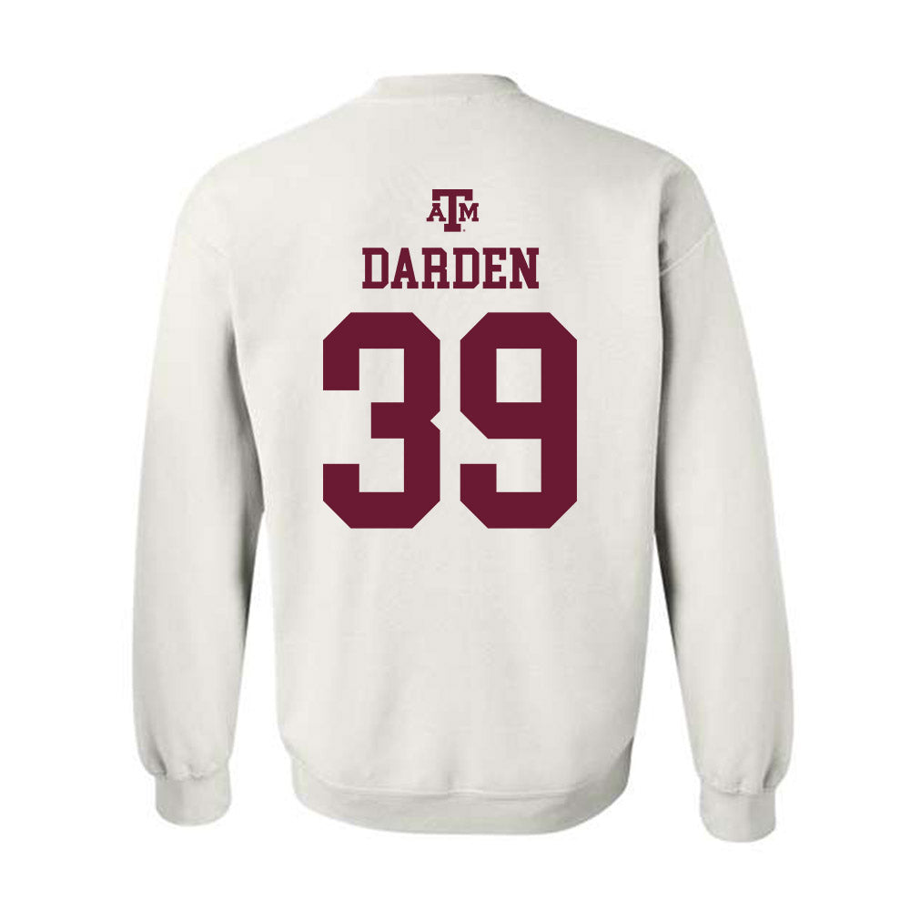 Texas A&M - NCAA Baseball : Ethan Darden - White Out 2026 Crewneck Sweatshirt-1